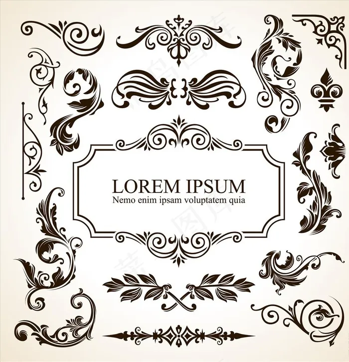 欧式花纹 欧式花边 矢量花纹图片ai矢量模版下载
