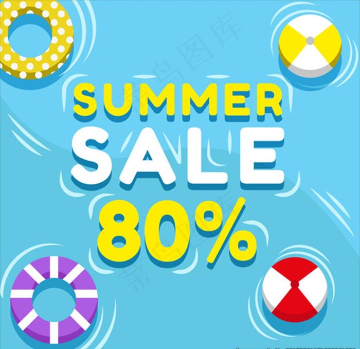 夏季游泳池促销打折海报图片