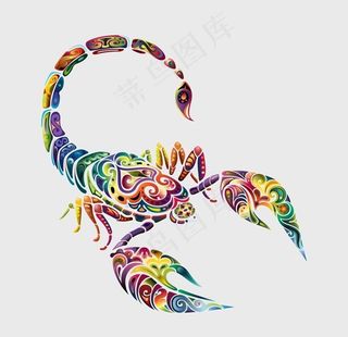 抽象蝎子纹身图案图片