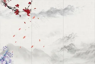 梅花橱窗海报图片