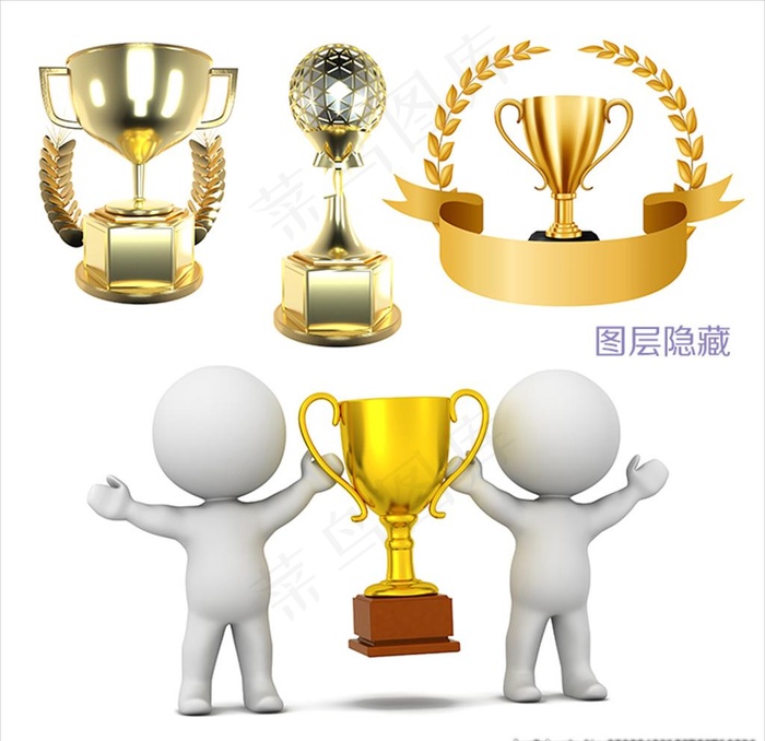 3D小人图片psd模版下载