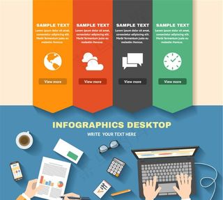 商务桌面信息图矢量素材图片