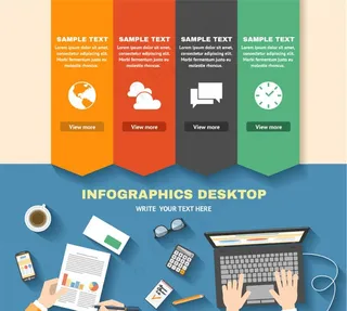 商务桌面信息图矢量素材图片