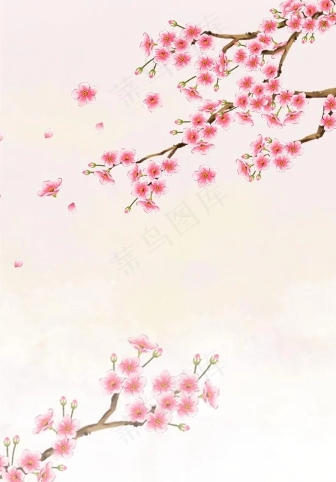 桃花海报背景设计素材图片psd模版下载