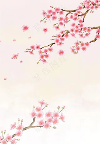 桃花海报背景设计素材图片