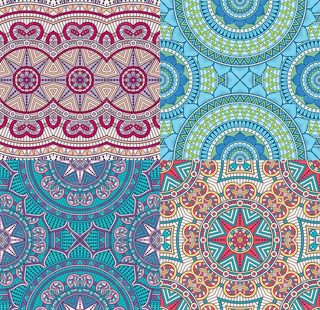 9款民族风手绘复古图案矢量素材图片