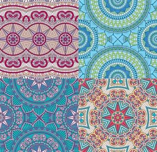 9款民族风手绘复古图案矢量素材图片