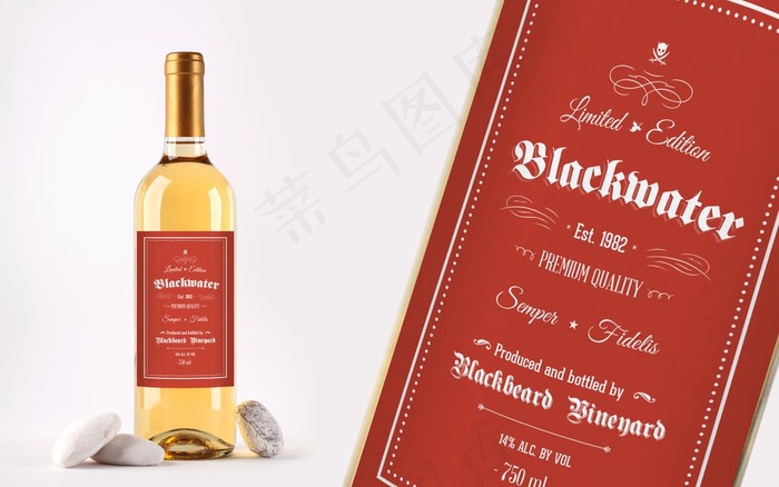 红酒葡萄酒瓶子包装效果图样机图片