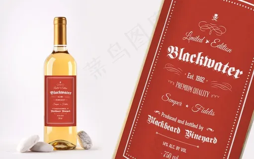 红酒葡萄酒瓶子包装效果图样机图片