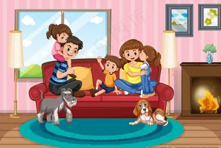 卡通家庭人物图片