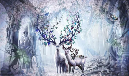 3D森林麋鹿图片