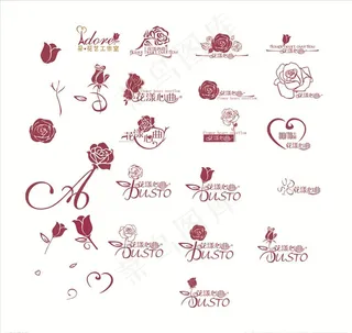 矢量玫瑰花图片