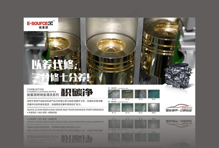 汽车发动机积碳清洗图片cdr矢量模版下载