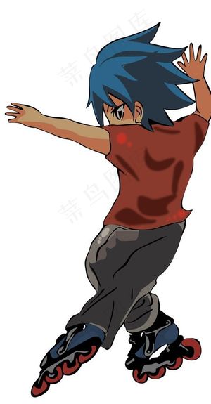 轮滑小子卡通图片