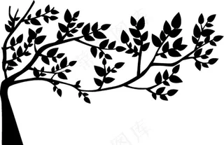 创意抽象树剪影图片
