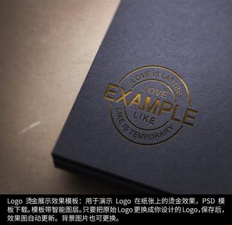 Logo烫金展示效果模板样机图片