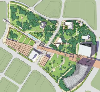 公园景观彩平图图片