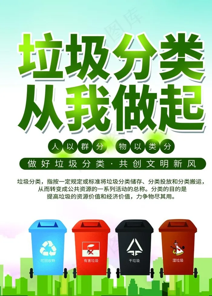 垃圾分类从我做起图片(2362X3150(DPI:100))psd模版下载