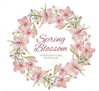 春季樱花花环图片