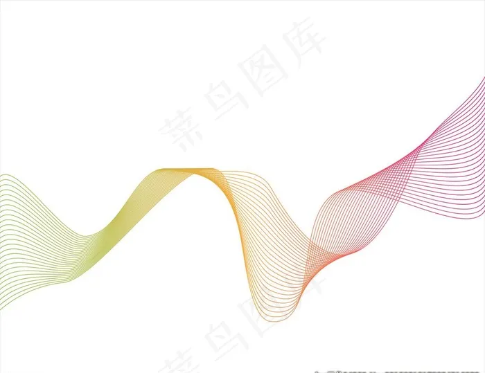 彩色波浪线图片eps,ai矢量模版下载