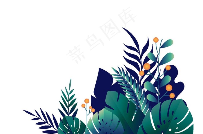 扁平风 插画 植物图片ai矢量模版下载