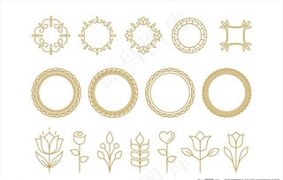 矢量华丽线条花环图片