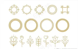 矢量华丽线条花环图片