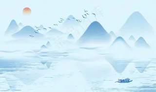 水墨山水 电视背景墙图片