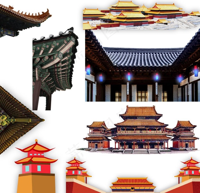 古建筑图片(3000X3000(DPI:300))psd模版下载