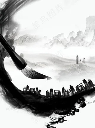 水墨毛笔图片