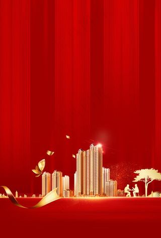 地产 单页 背景 素材 红色图片