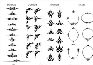 华丽欧美花边花角图片