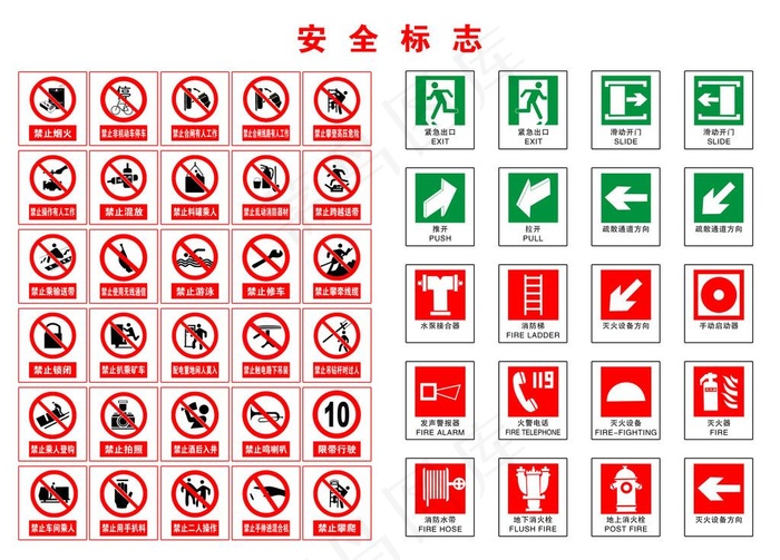 安全标志牌图片psd模版下载