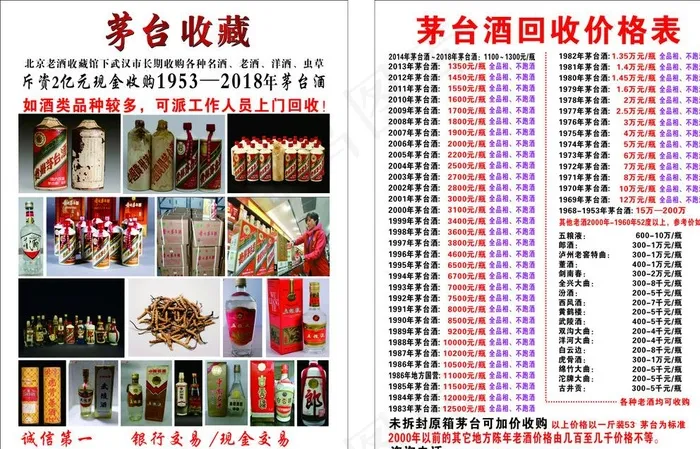 酒回收宣传单图片(210X297)cdr矢量模版下载