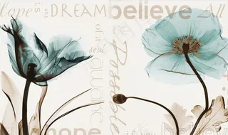 素雅怀旧复古背景透明花朵背景墙图片