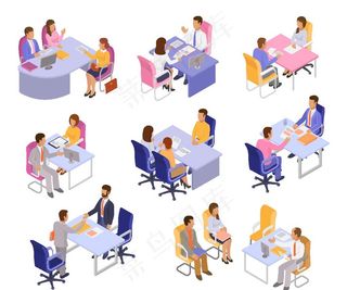 8组创意立体 商务会面人物图片