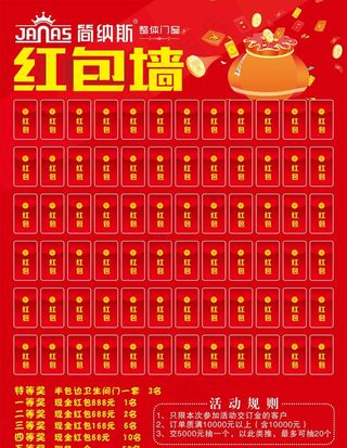 红包墙   红菜鸟图库片