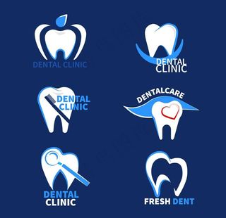 牙齿牙科医疗图标矢量图片