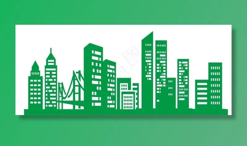 矢量城市建筑剪影图片cdr矢量模版下载