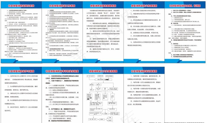 微型消防站制度牌图片cdr矢量模版下载