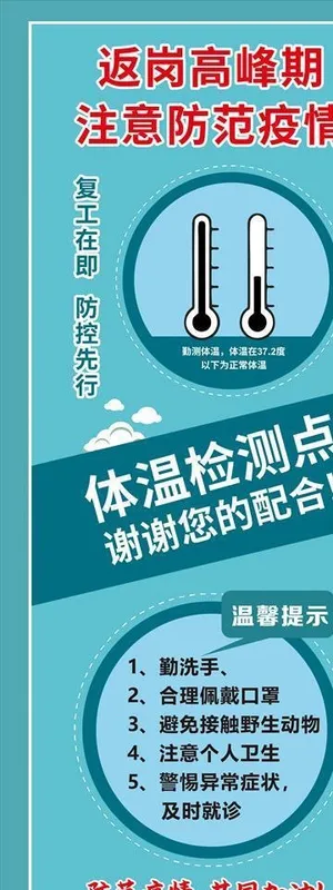 体温检测易拉宝图片