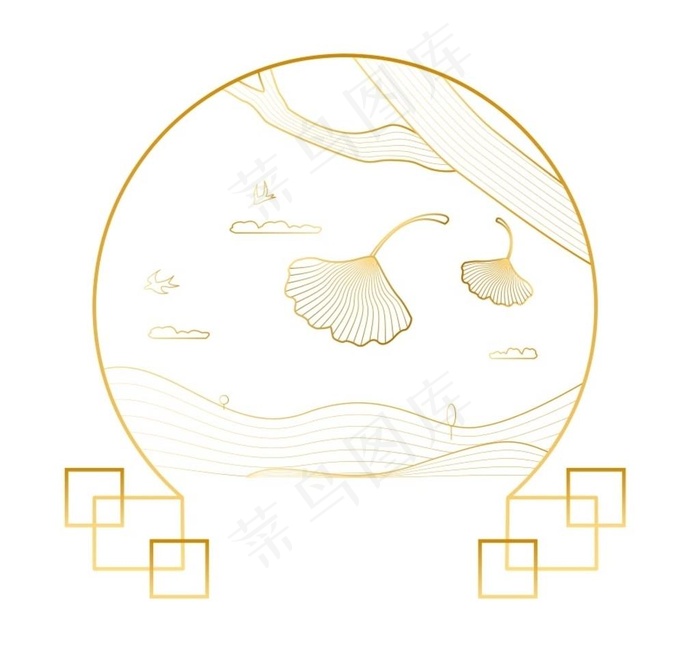 立秋银杏图片ai矢量模版下载
