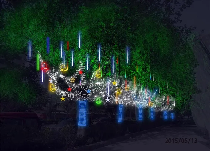 夜间发光景观树图片(1787X1340(DPI:30))psd模版下载
