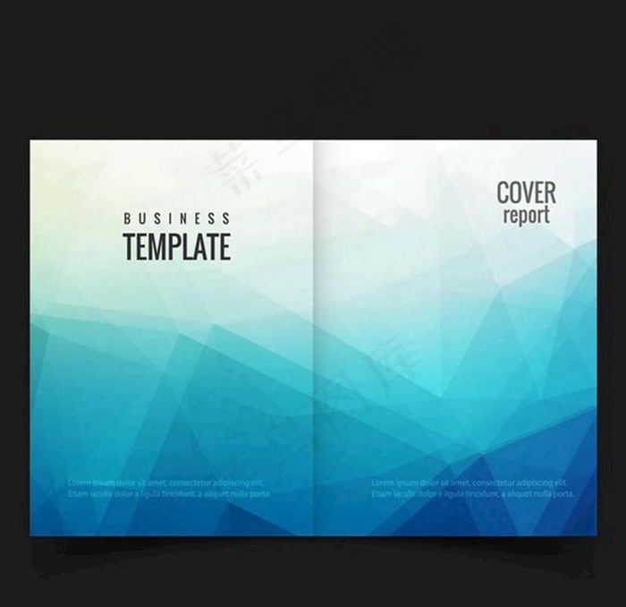 蓝色多边形报告封面图片