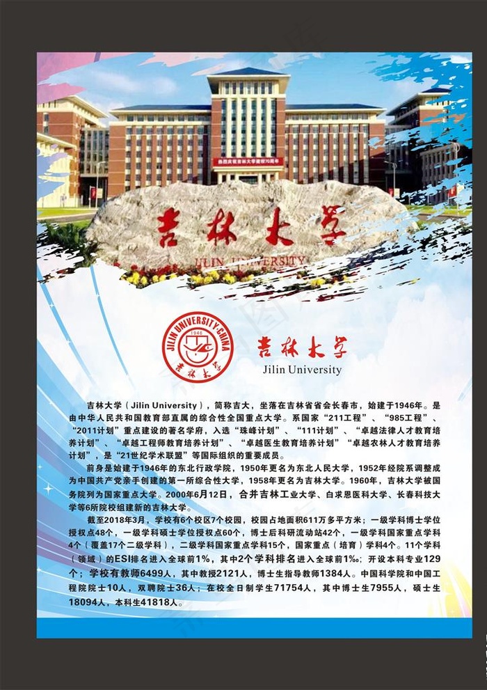 吉林大学图片cdr矢量模版下载