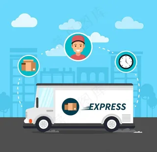 矢量快递元素 矢量物流图片