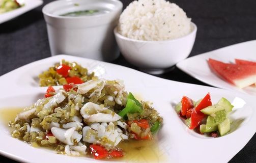 雪菜鱿鱼饭图片