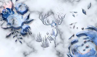 抽象麋鹿玄关屏风电视背景墙底纹图片