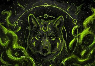 狼图腾创意手绘图片