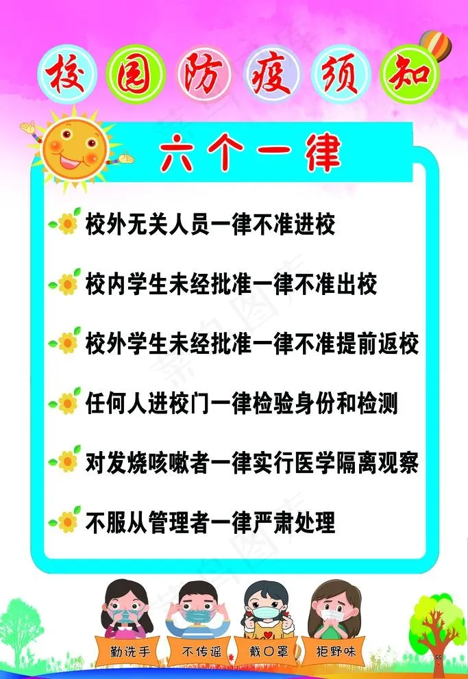 幼儿园防疫须知图片(3071X4607(DPI:150))psd模版下载